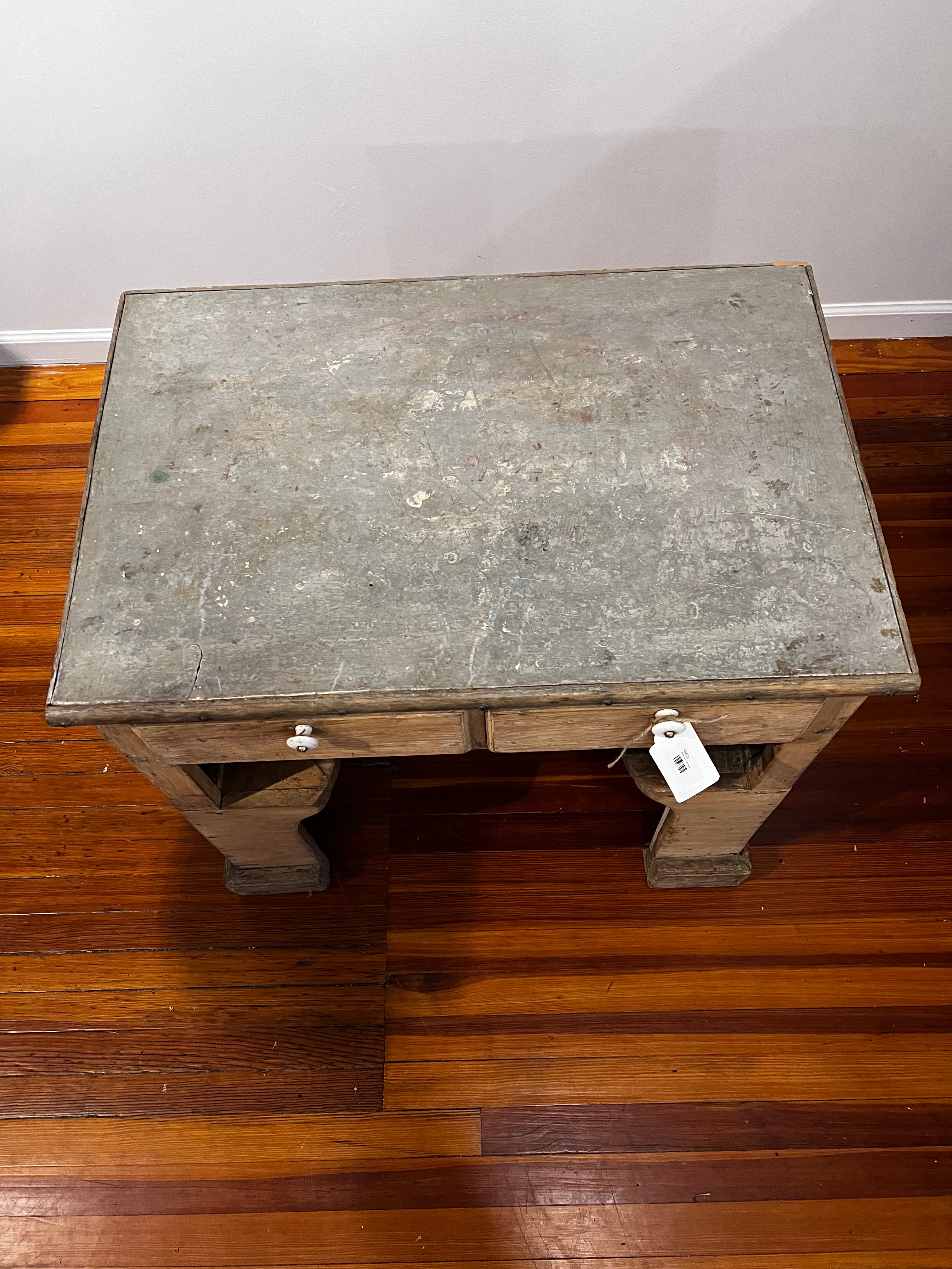 Zinc Top Smallish Desk