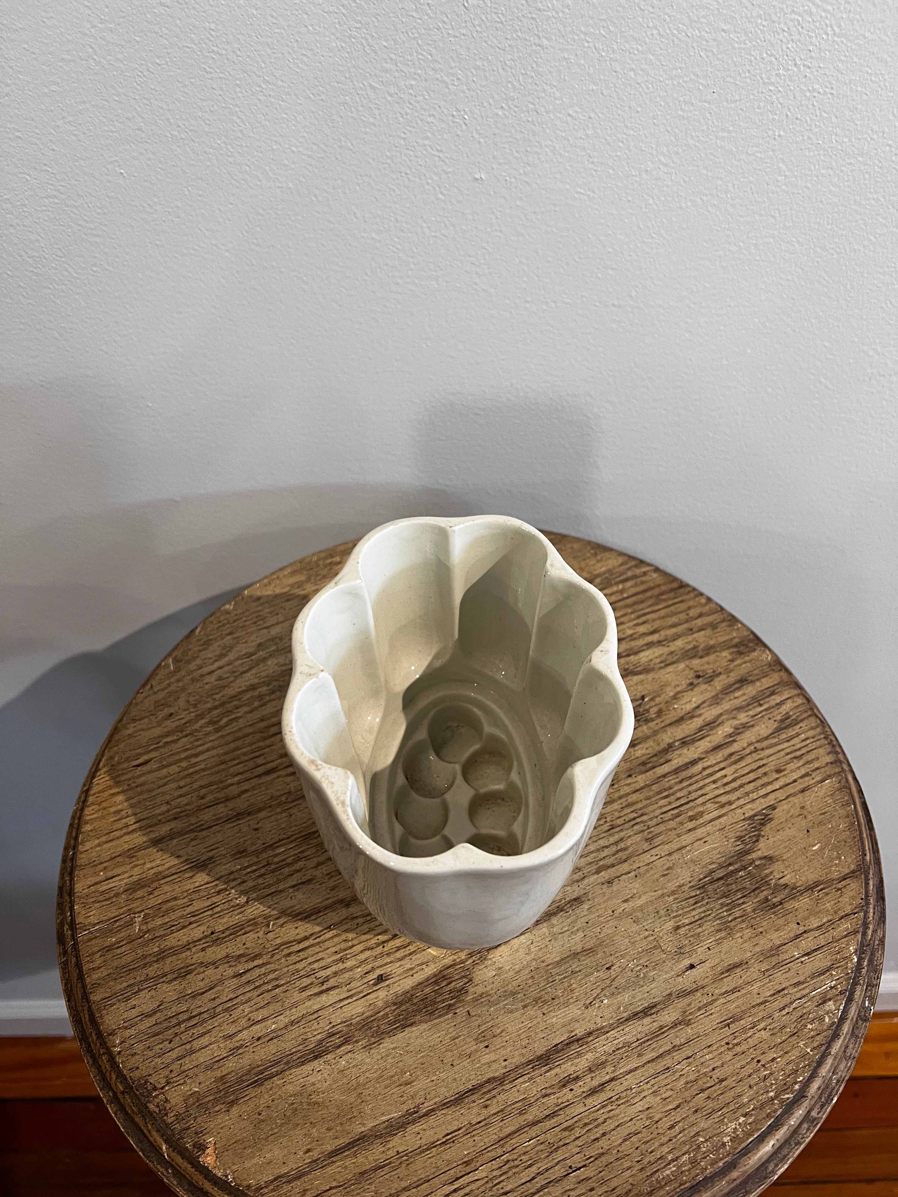 White Ceramic Pudding Mold