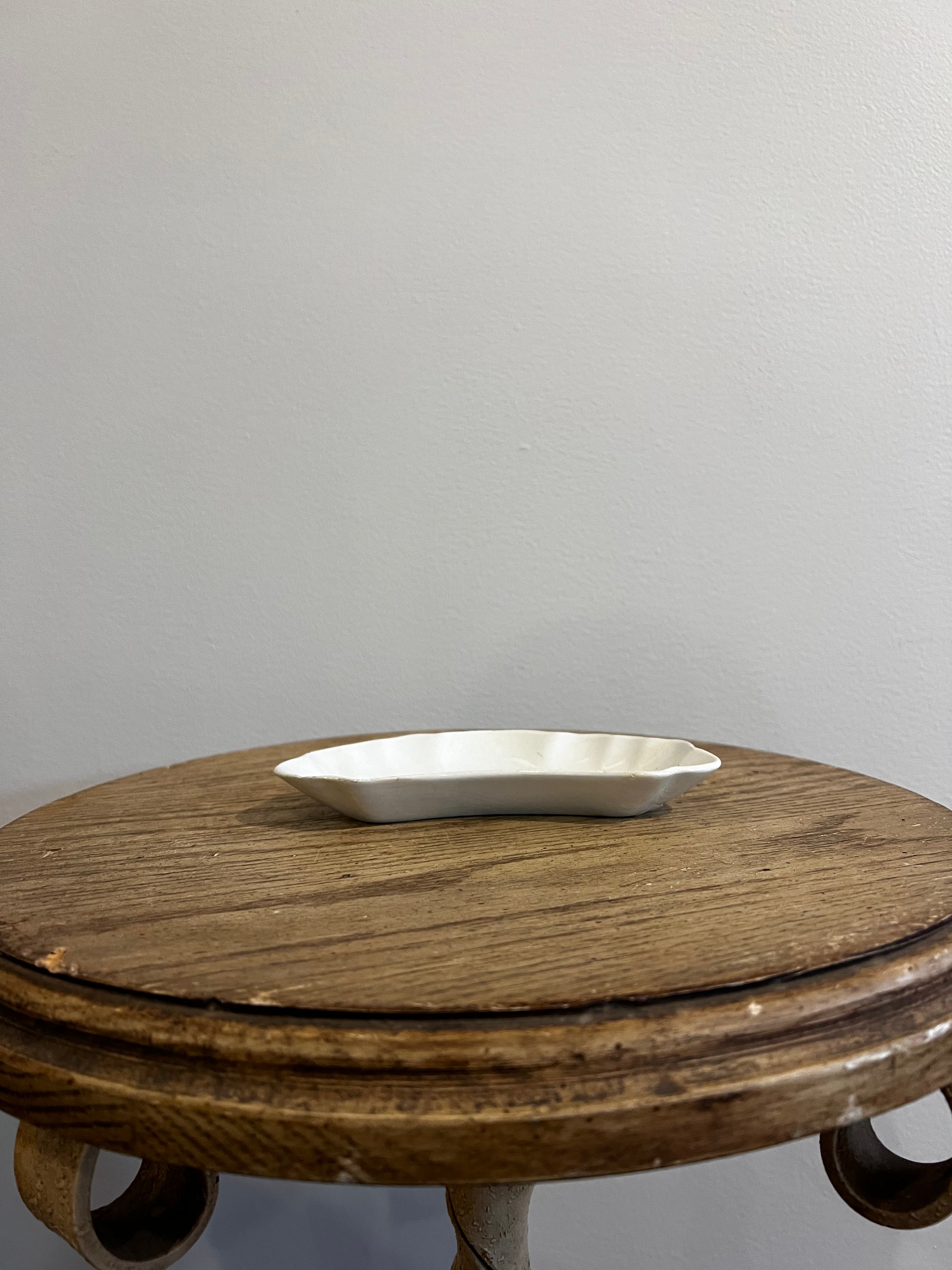 Vintage White Scalloped Dish