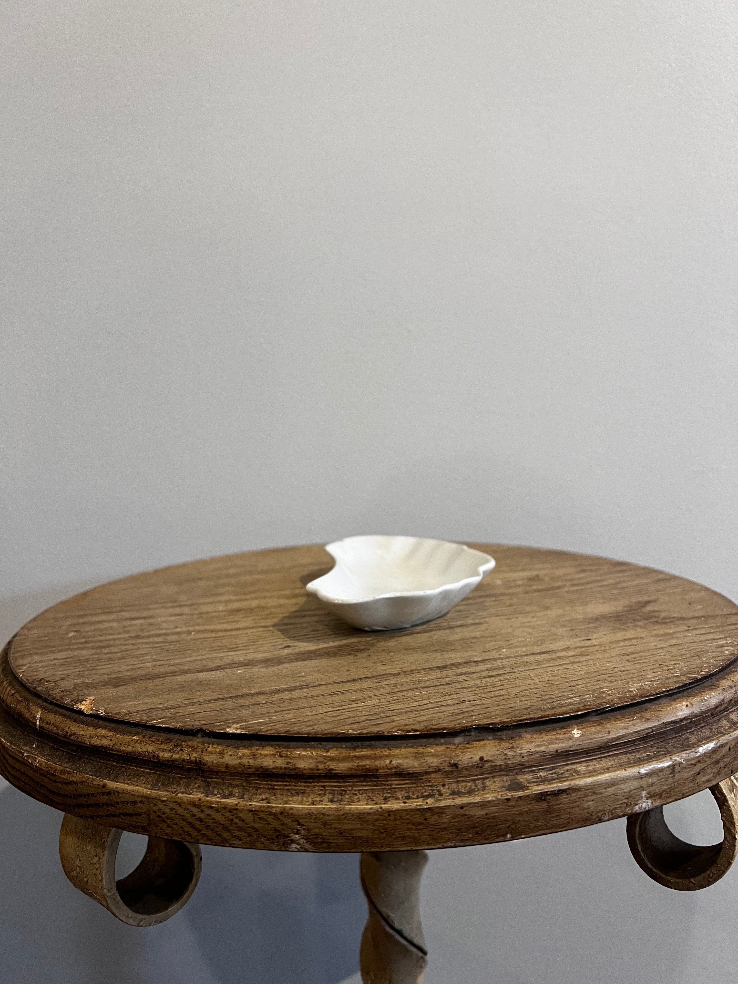 Vintage White Scalloped Dish