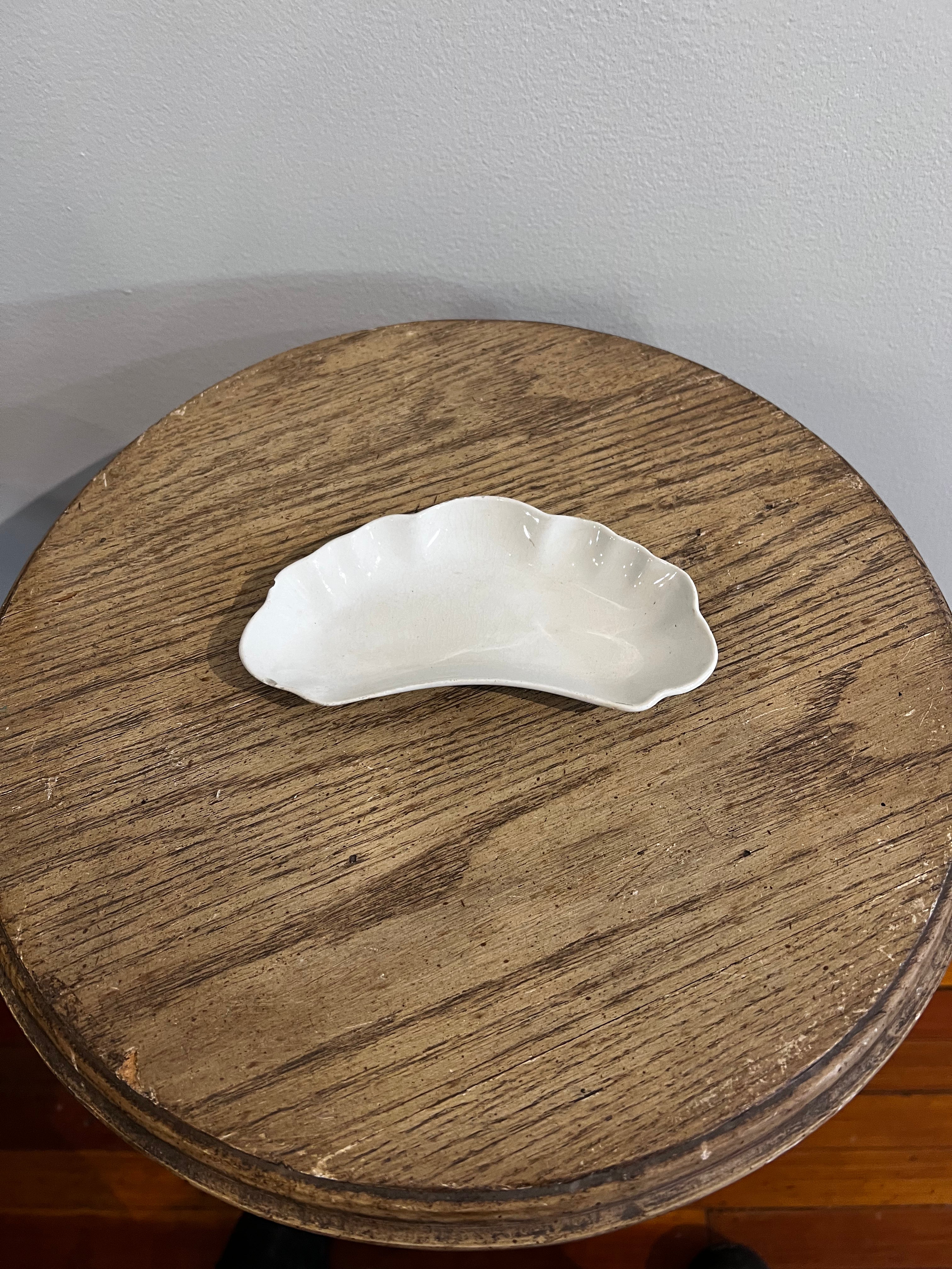 Vintage White Scalloped Dish