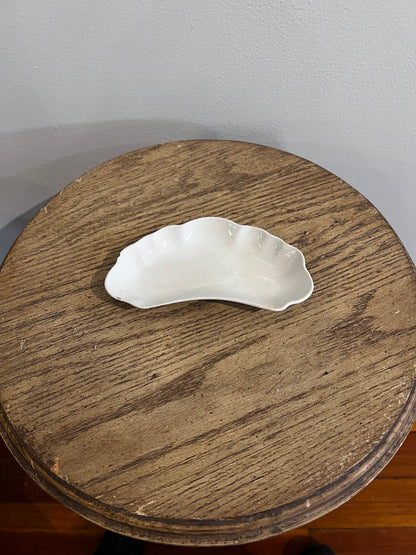 Vintage White Scalloped Dish