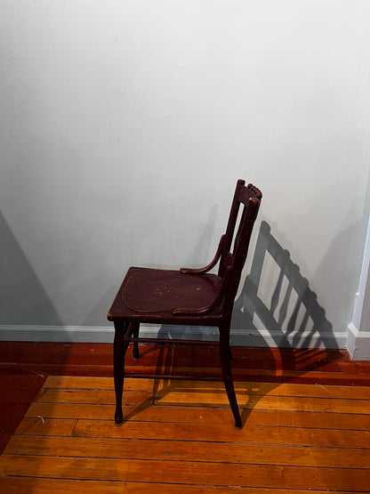 Antique Burgundy Spool Chair