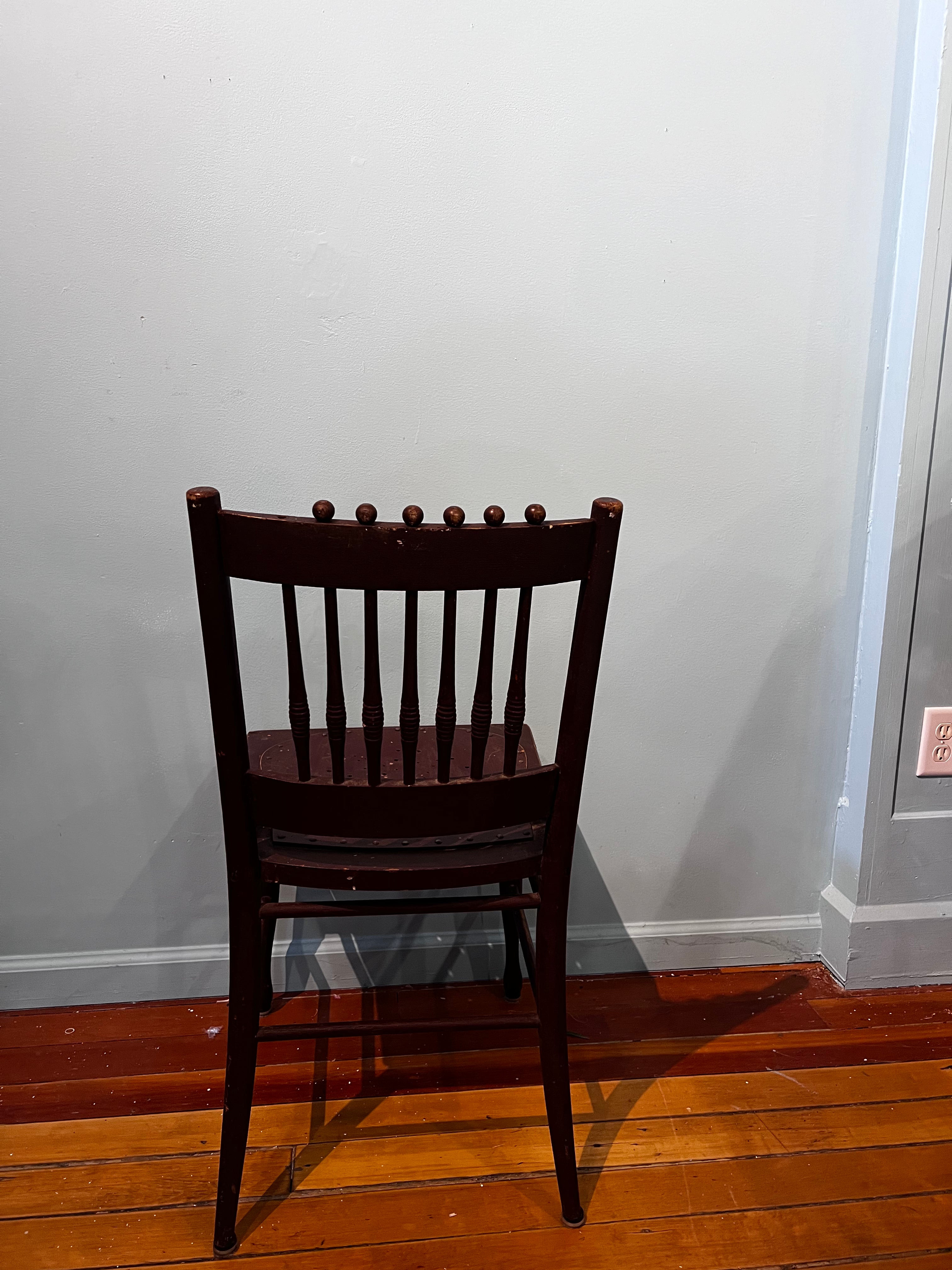 Antique Burgundy Spool Chair