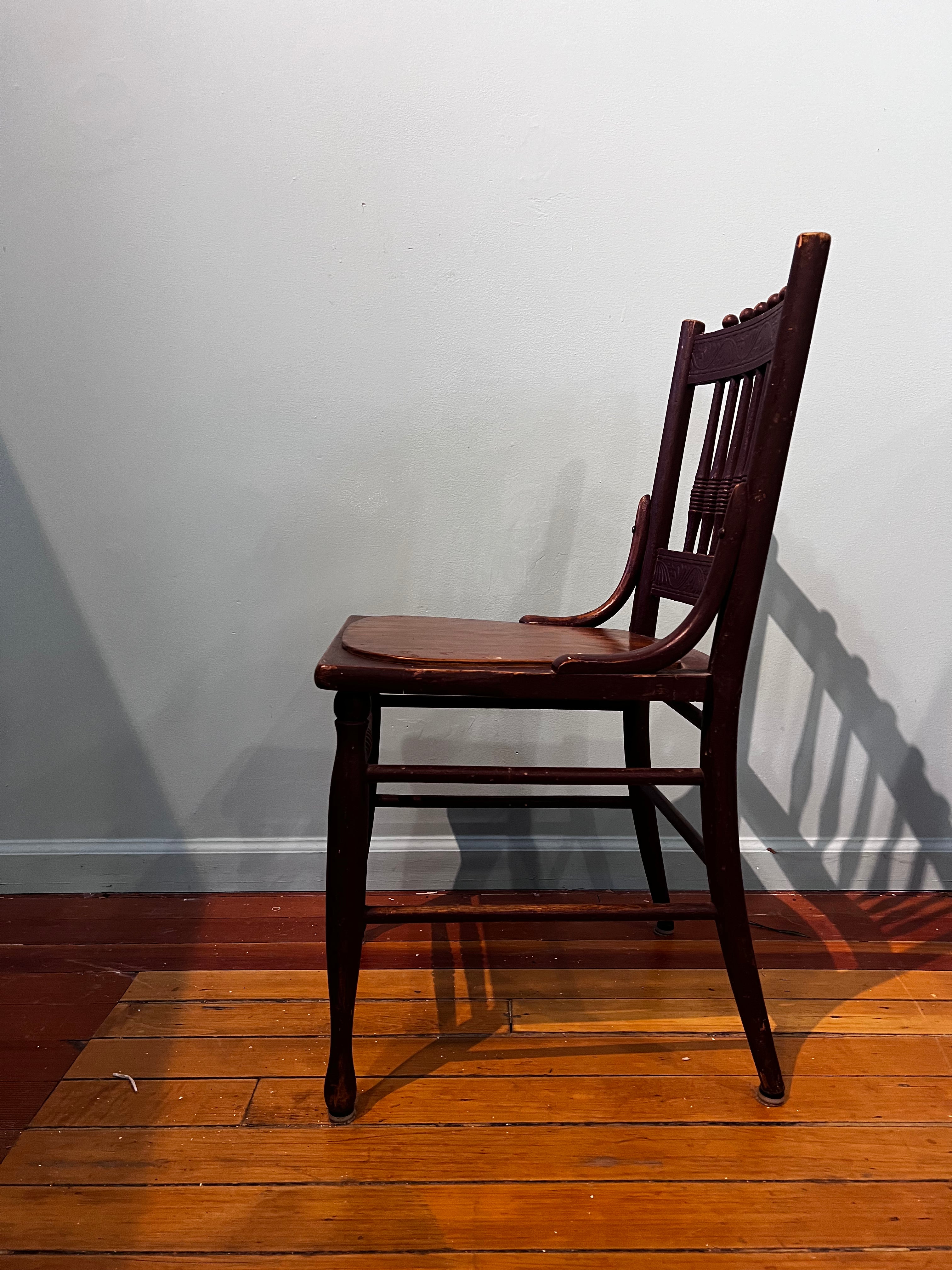 Antique Burgundy Spool Chair