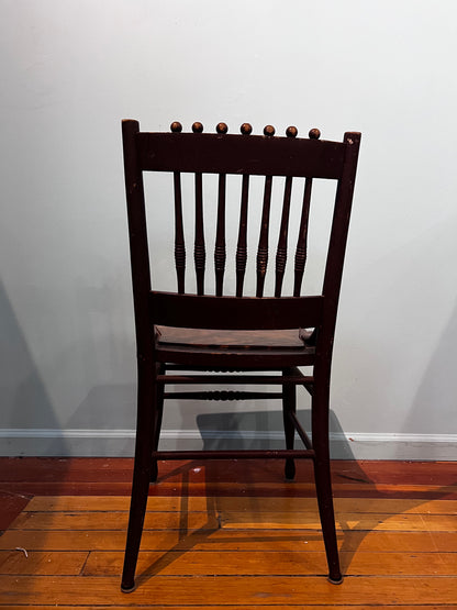 Antique Burgundy Spool Chair