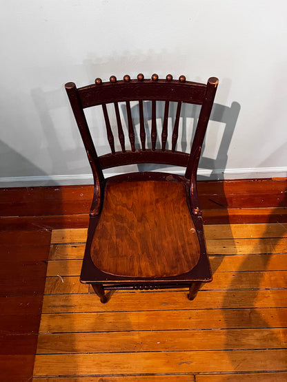 Antique Burgundy Spool Chair