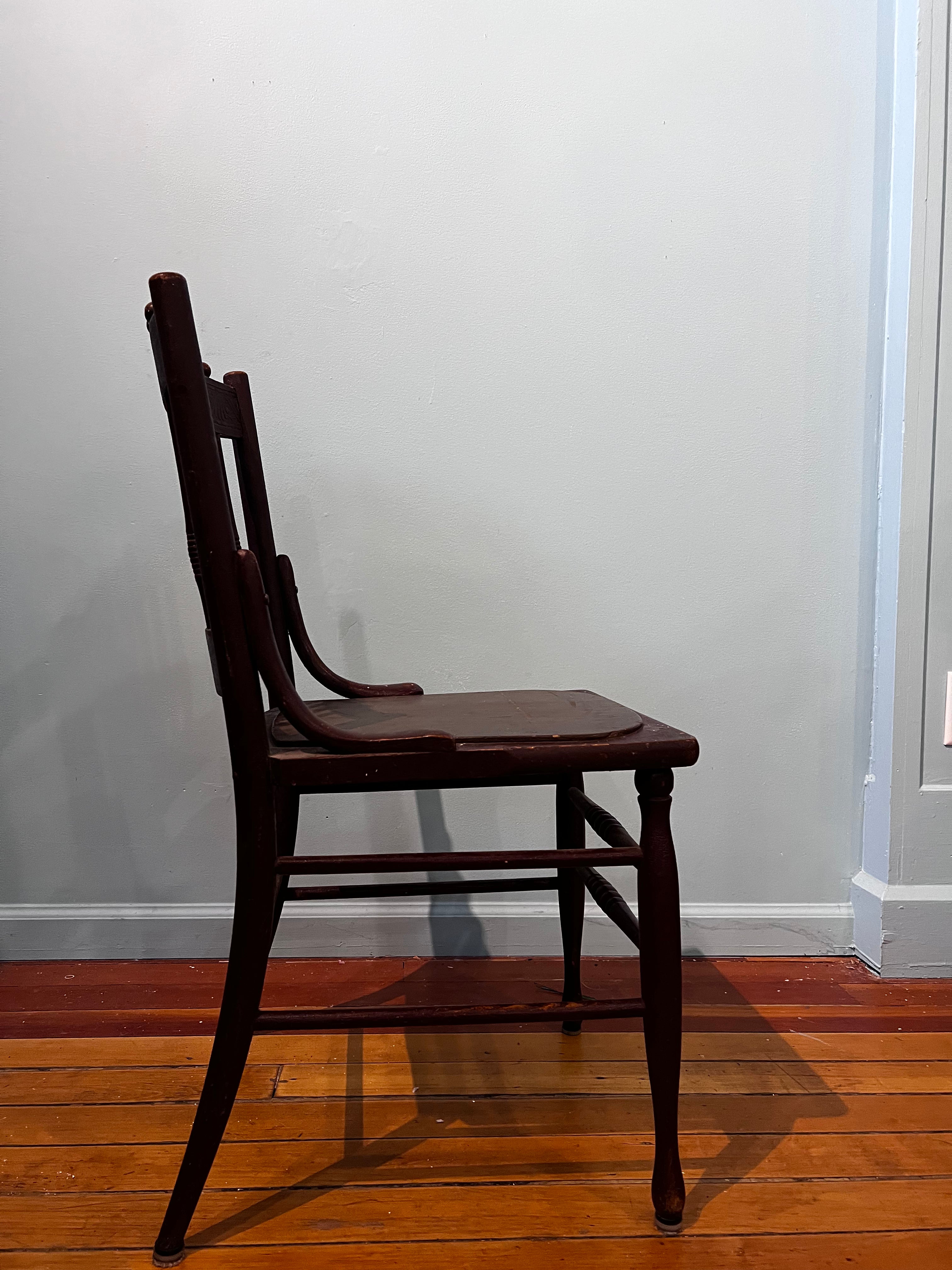 Antique Burgundy Spool Chair