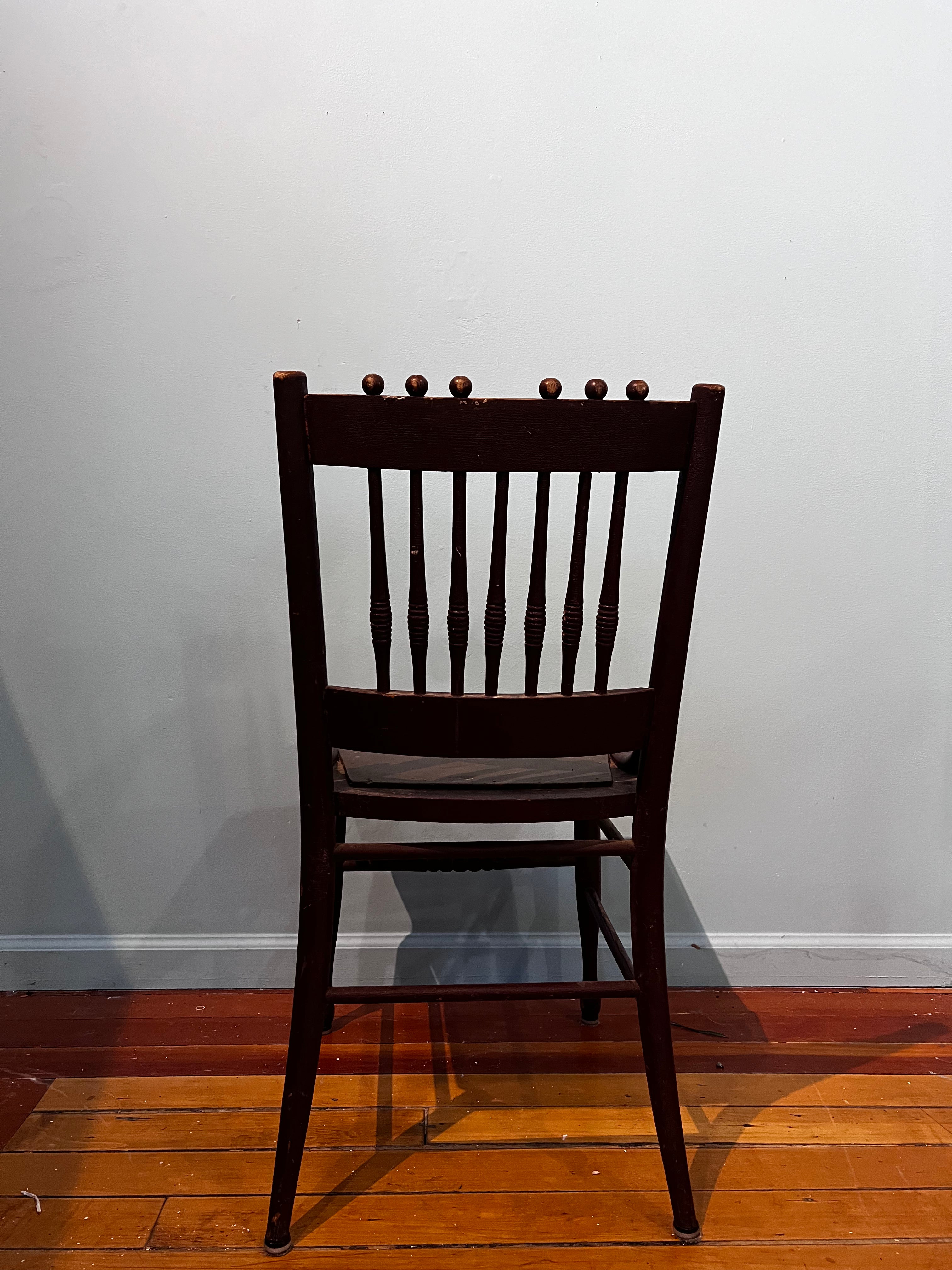 Antique Burgundy Spool Chair