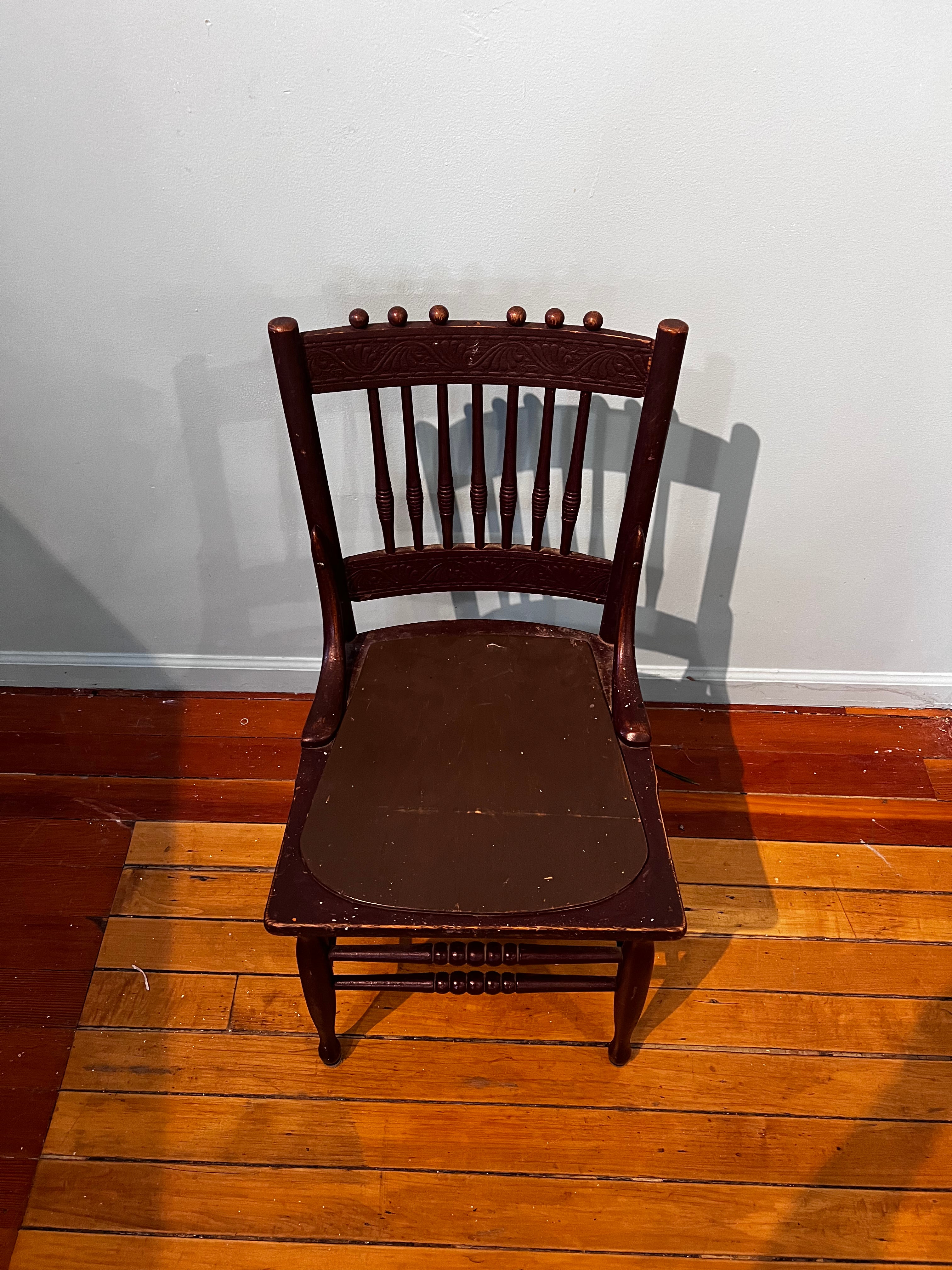 Antique Burgundy Spool Chair