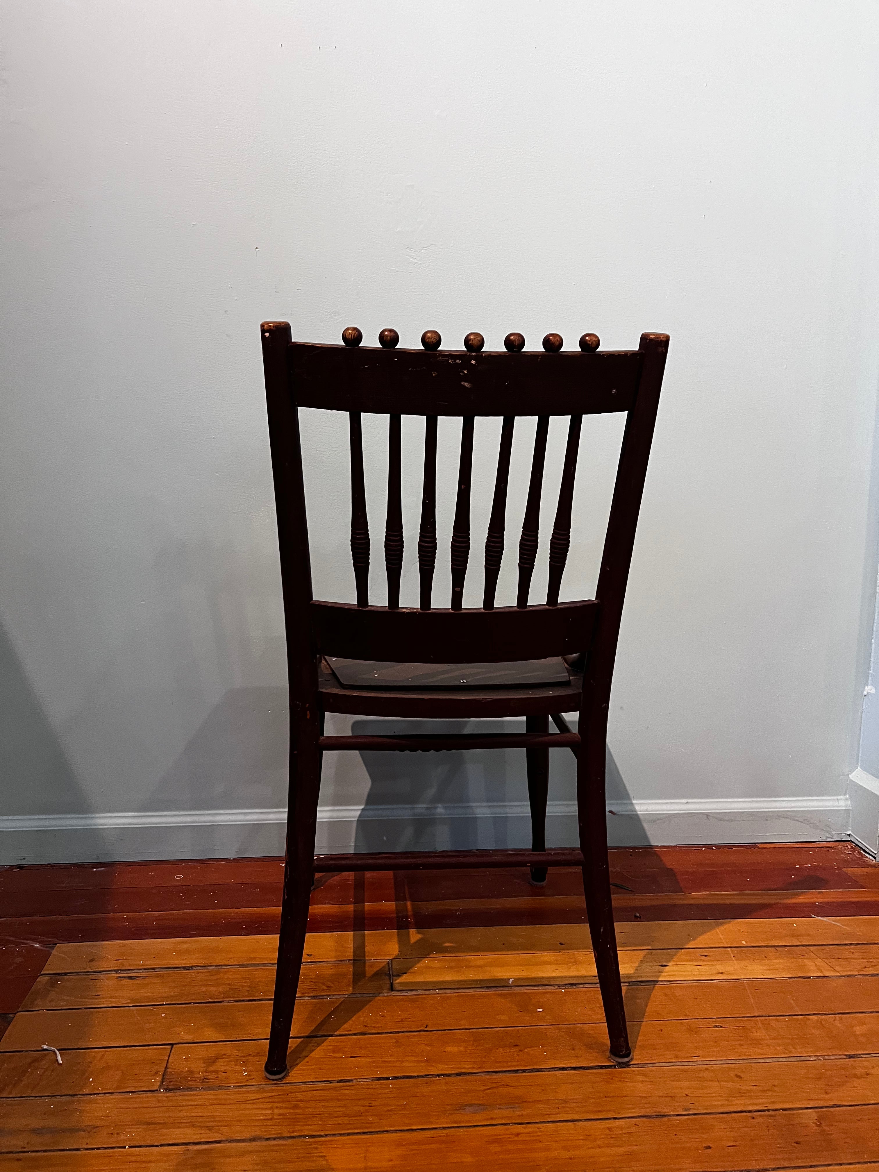 Antique Burgundy Spool Style Chair