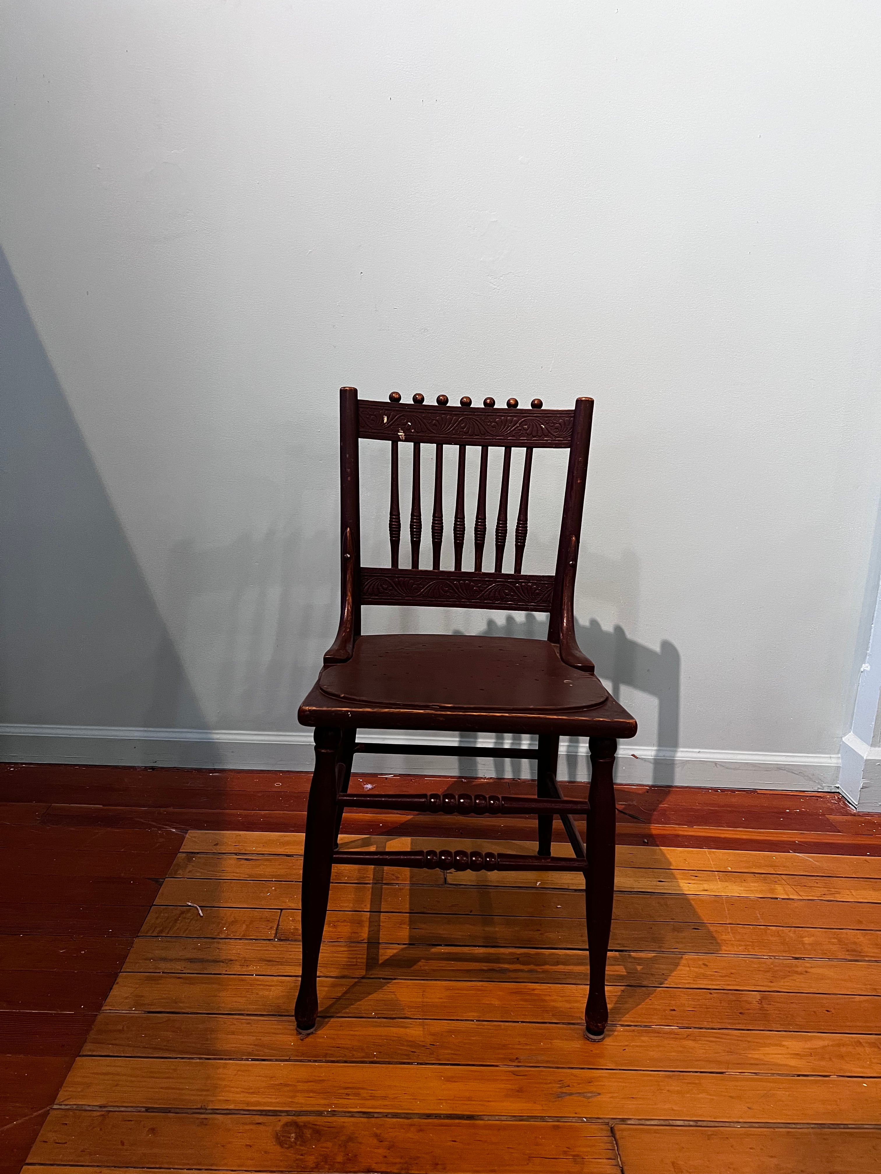 Antique Burgundy Spool Style Chair