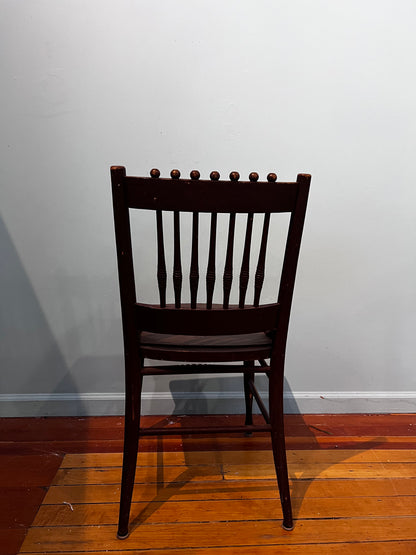 Antique Burgundy Spool Style Chair