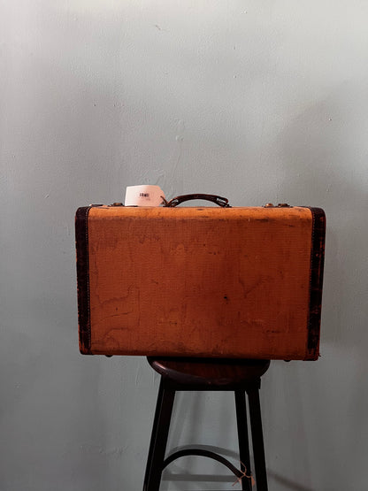 Leather Hard-Sided Vintage Suitcase