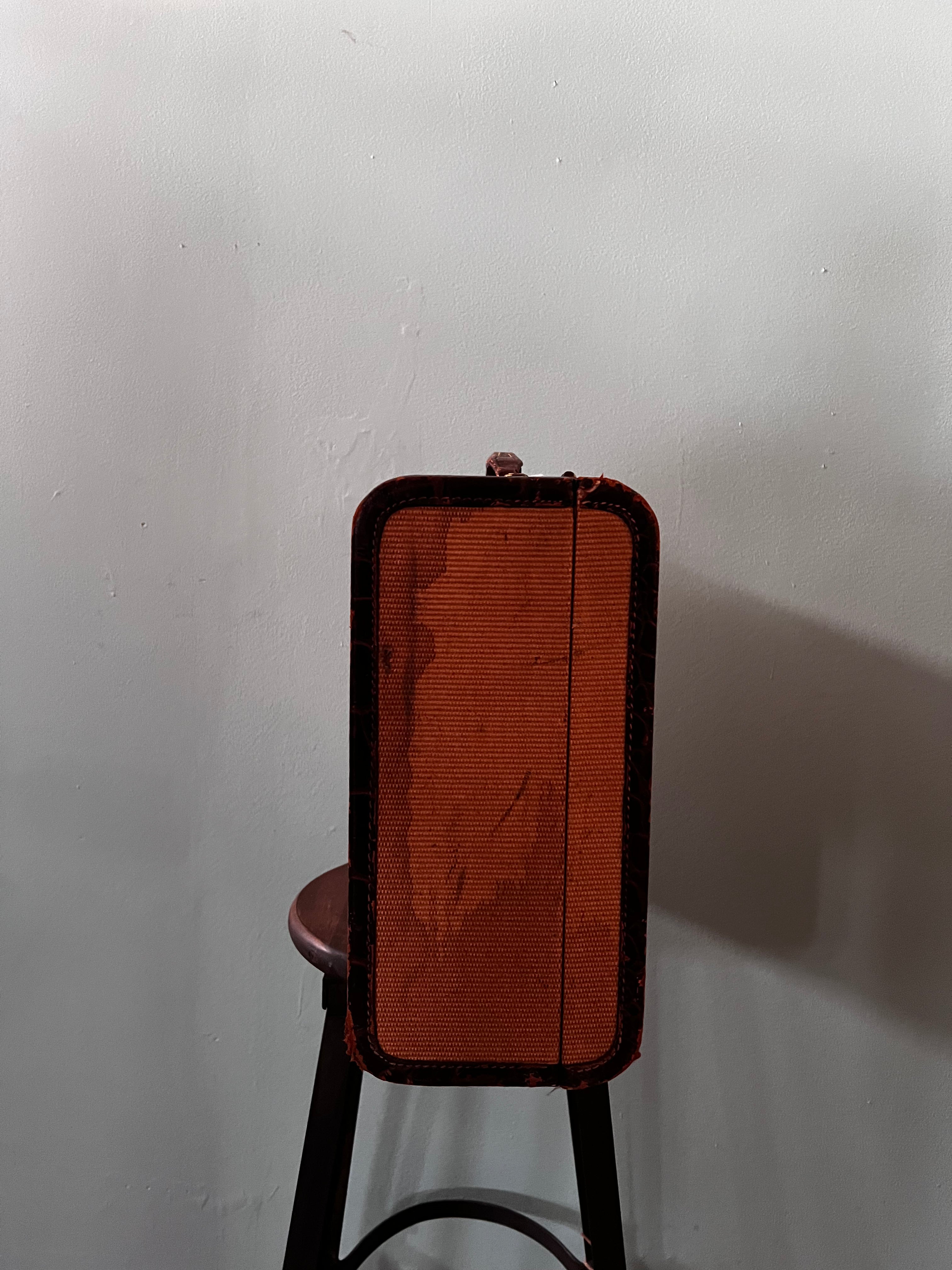 Leather Hard-Sided Vintage Suitcase