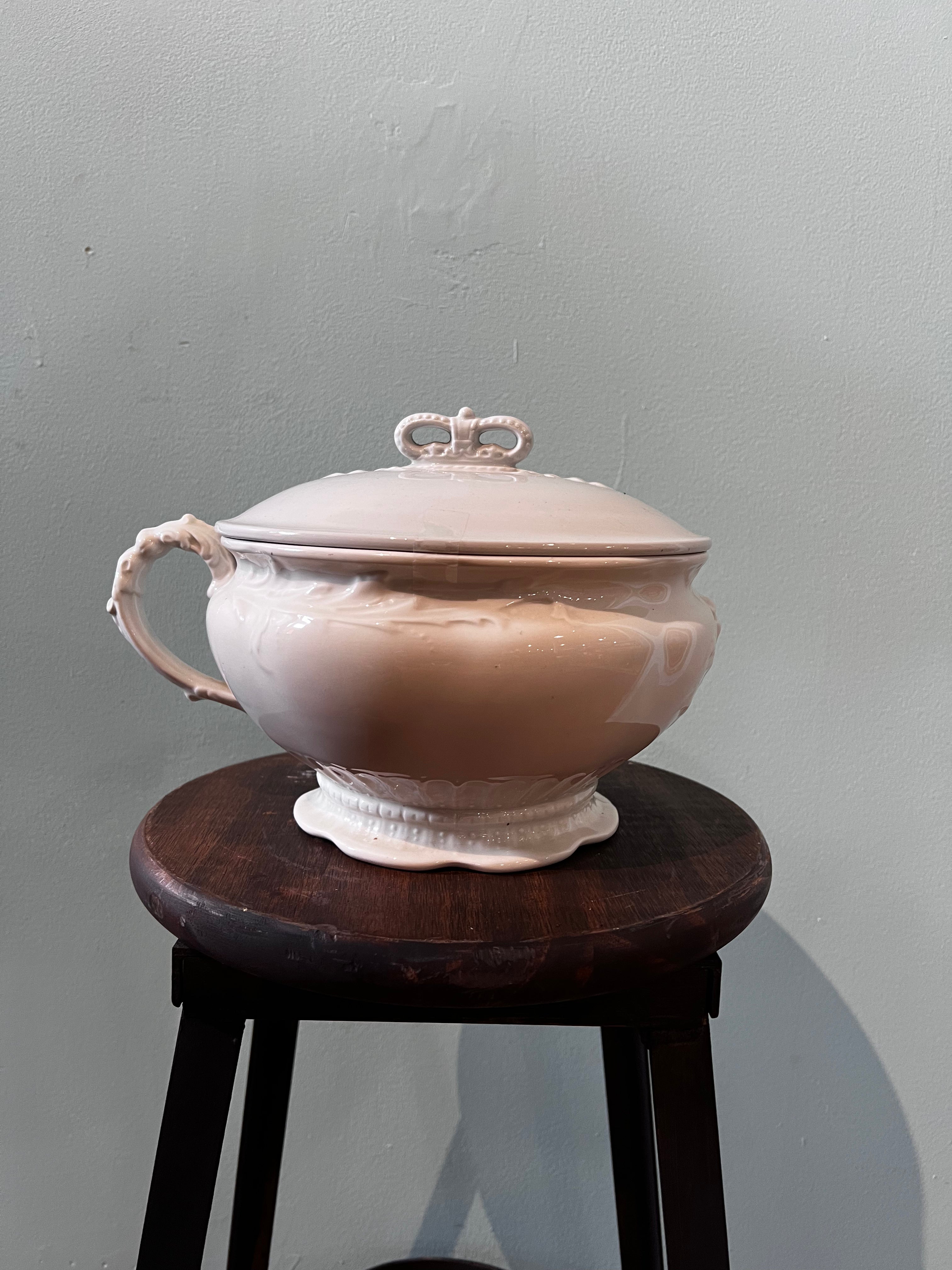 Ironstone Chamberpot with lid