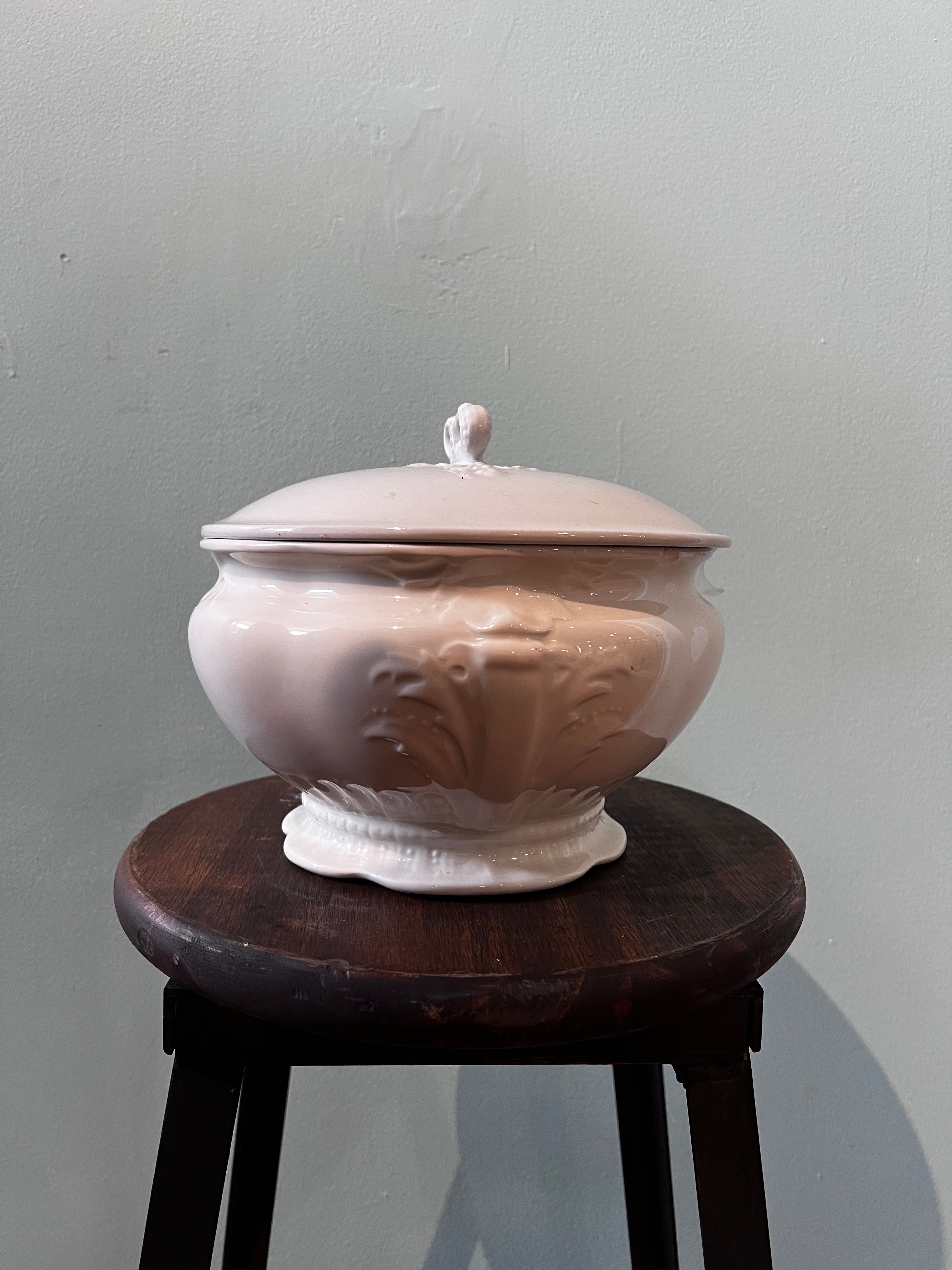 Ironstone Chamberpot with lid