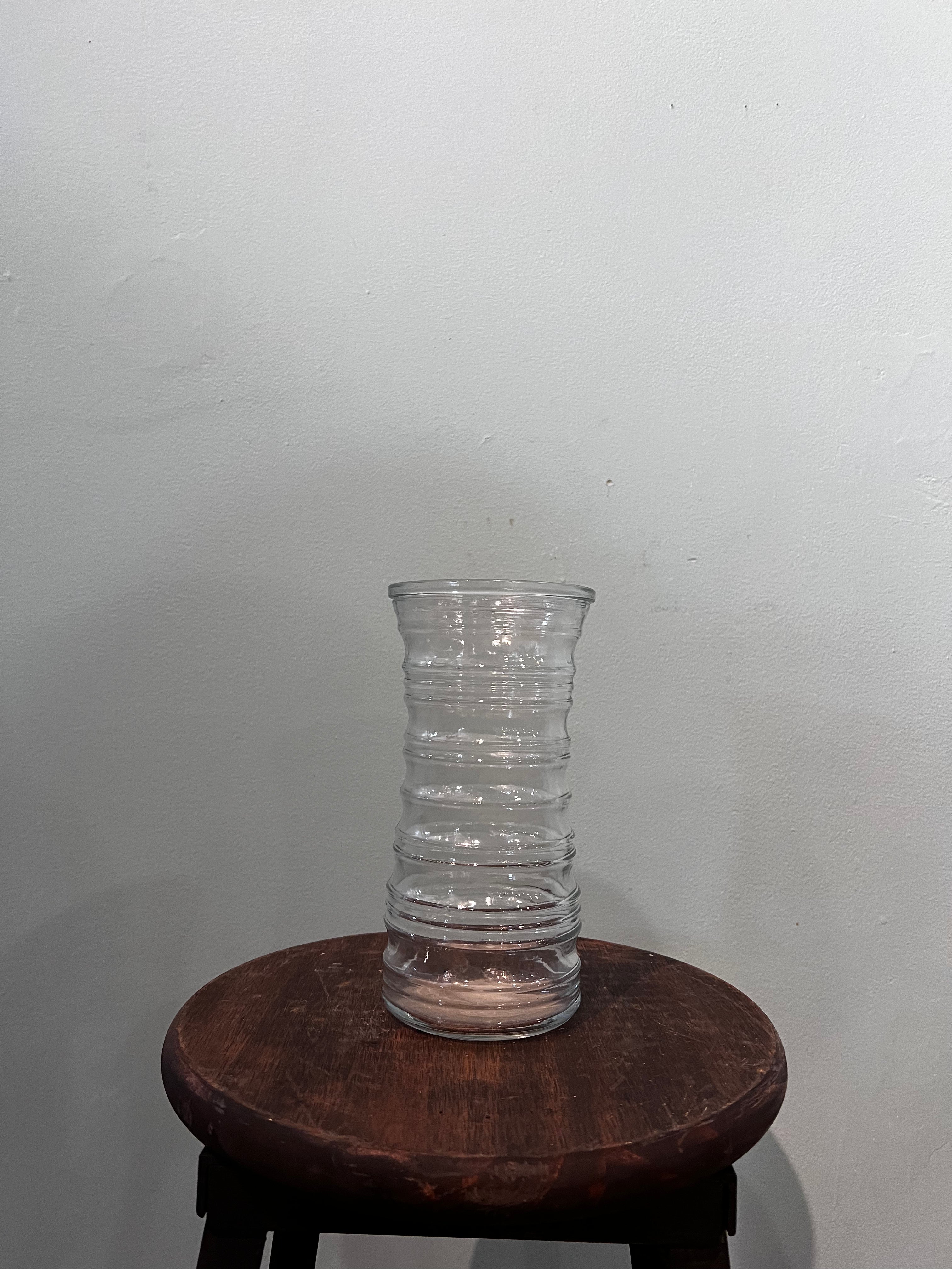 Clear glass vase