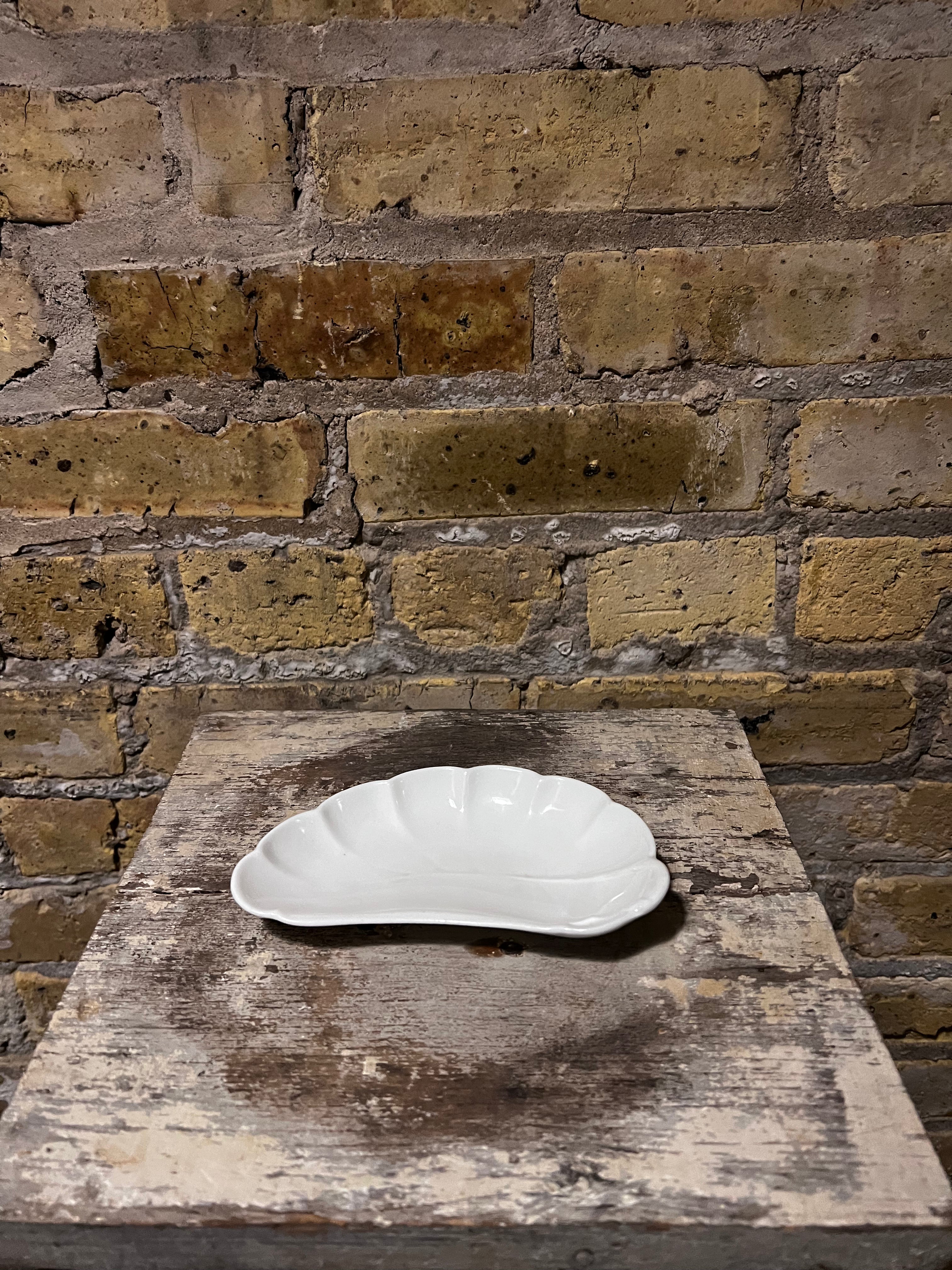 Vintage White Scalloped Dish