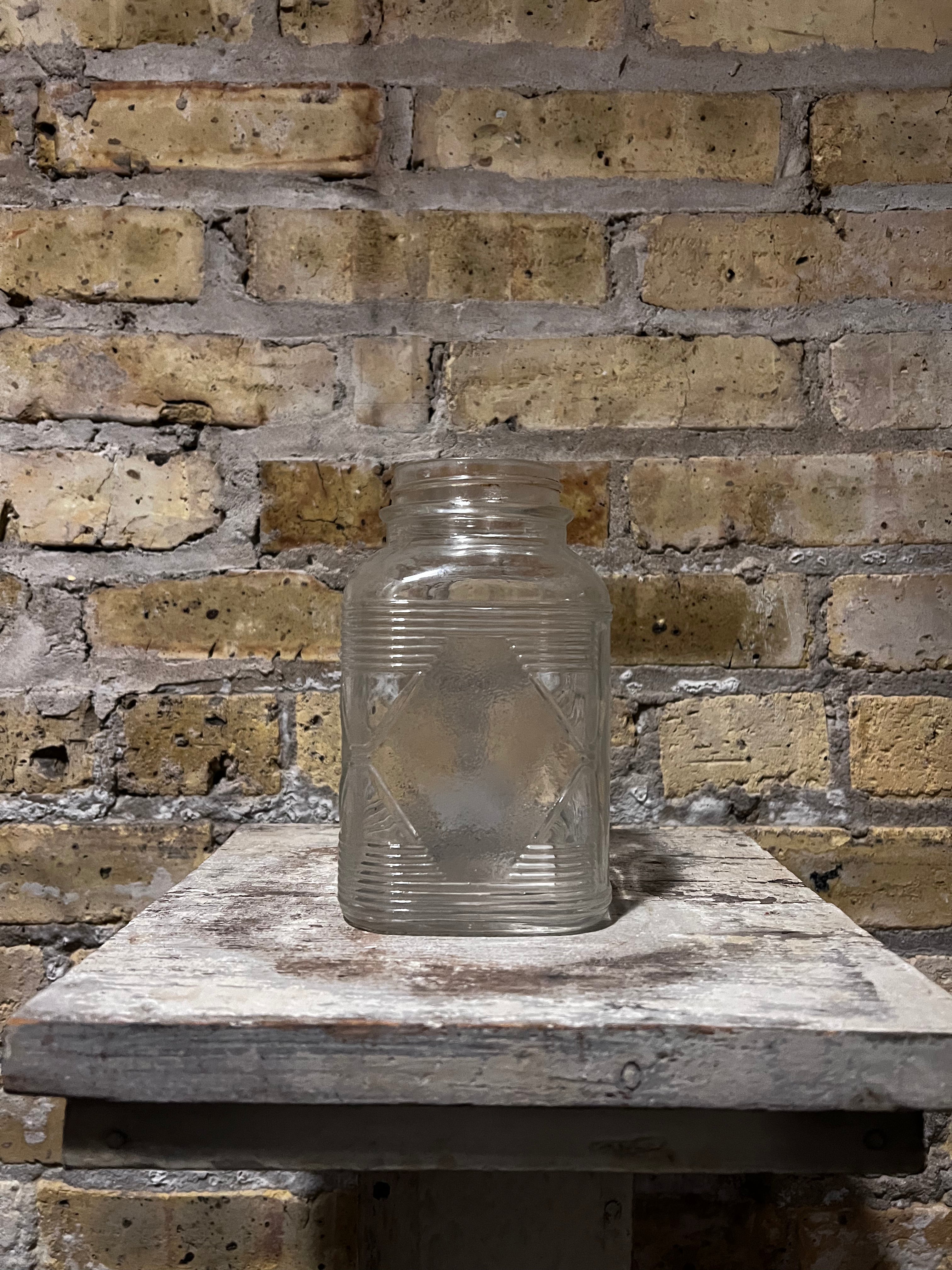 Clear glass cookie jar