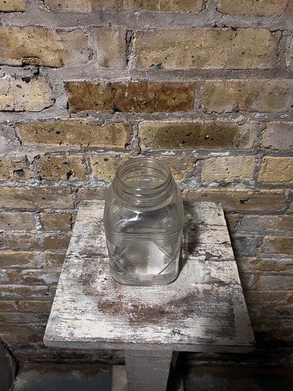 Clear glass cookie jar