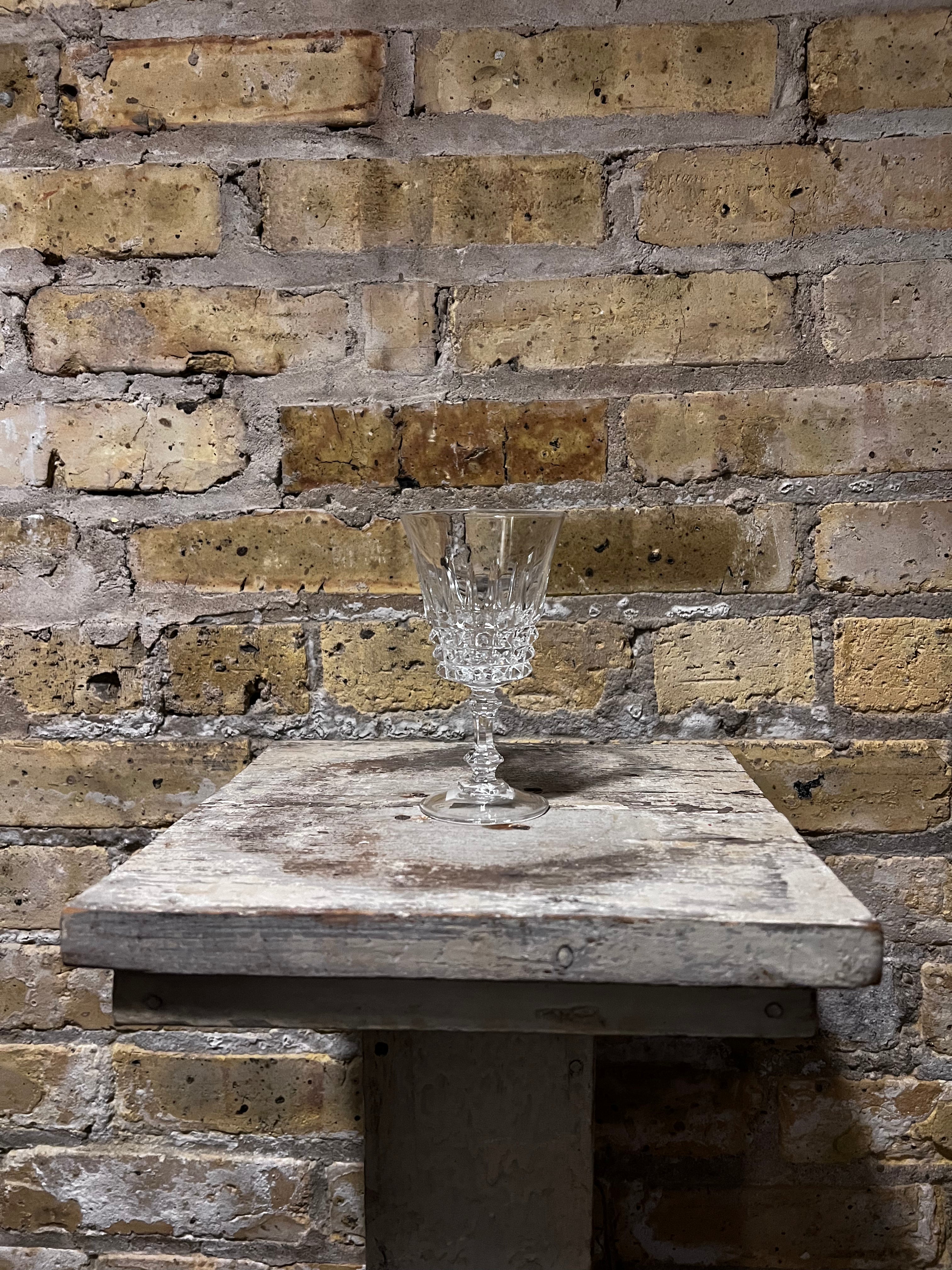 Cut Glass Wine Goblet