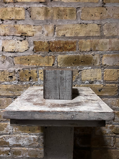 Wood Block Candle Sm.