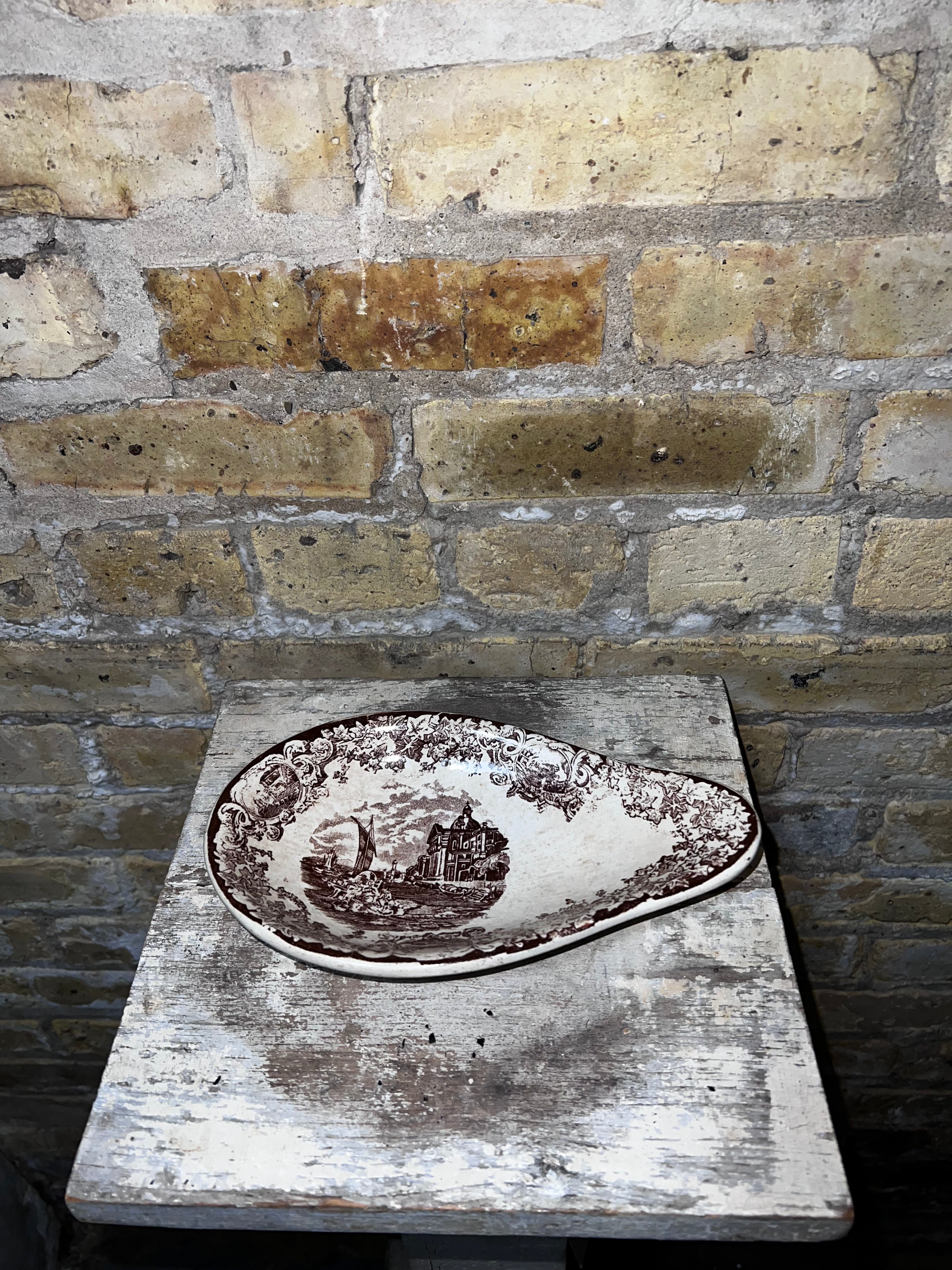 Antq. F.J.Fermery Oval Dish