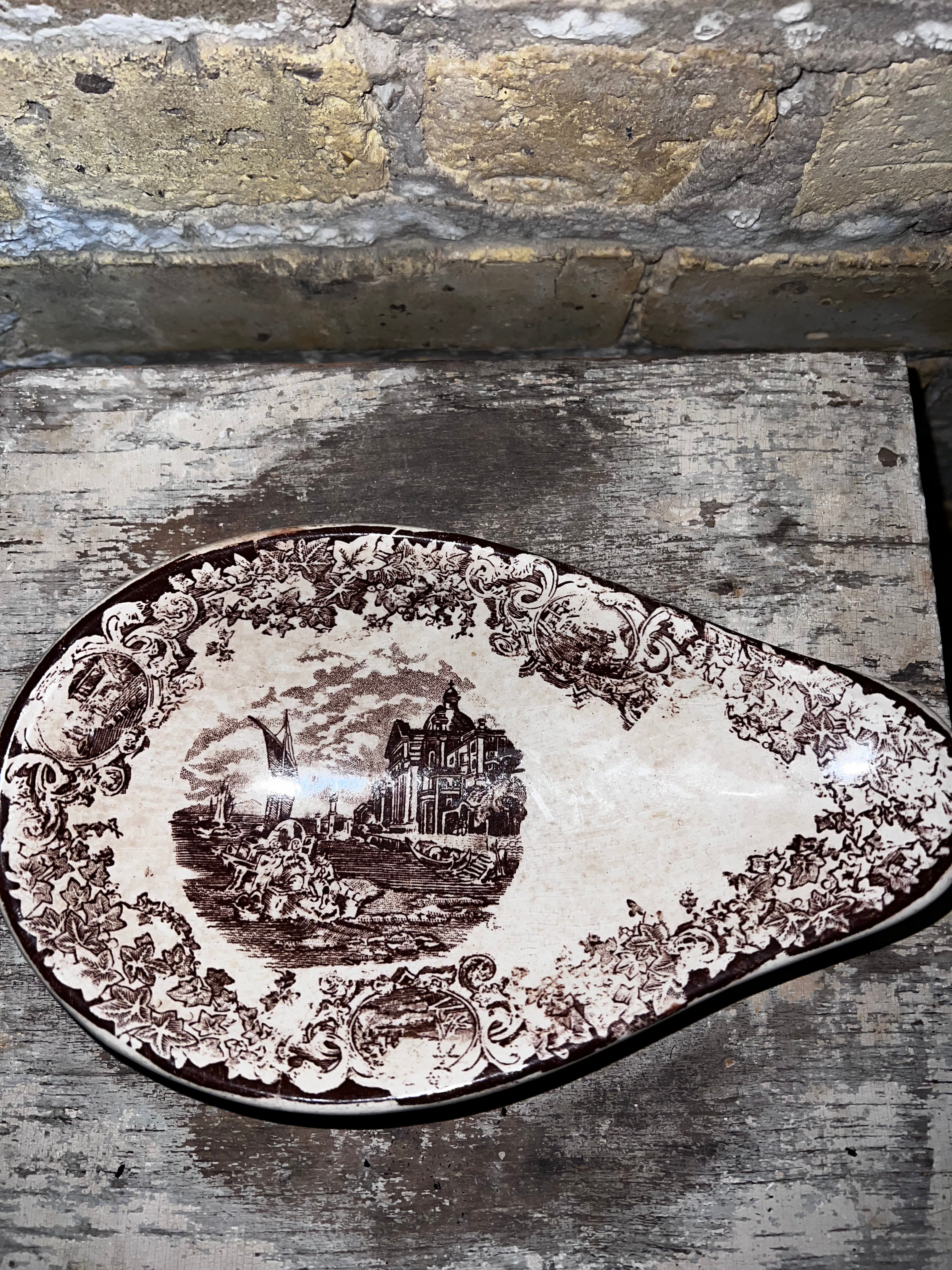 Antq. F.J.Fermery Oval Dish