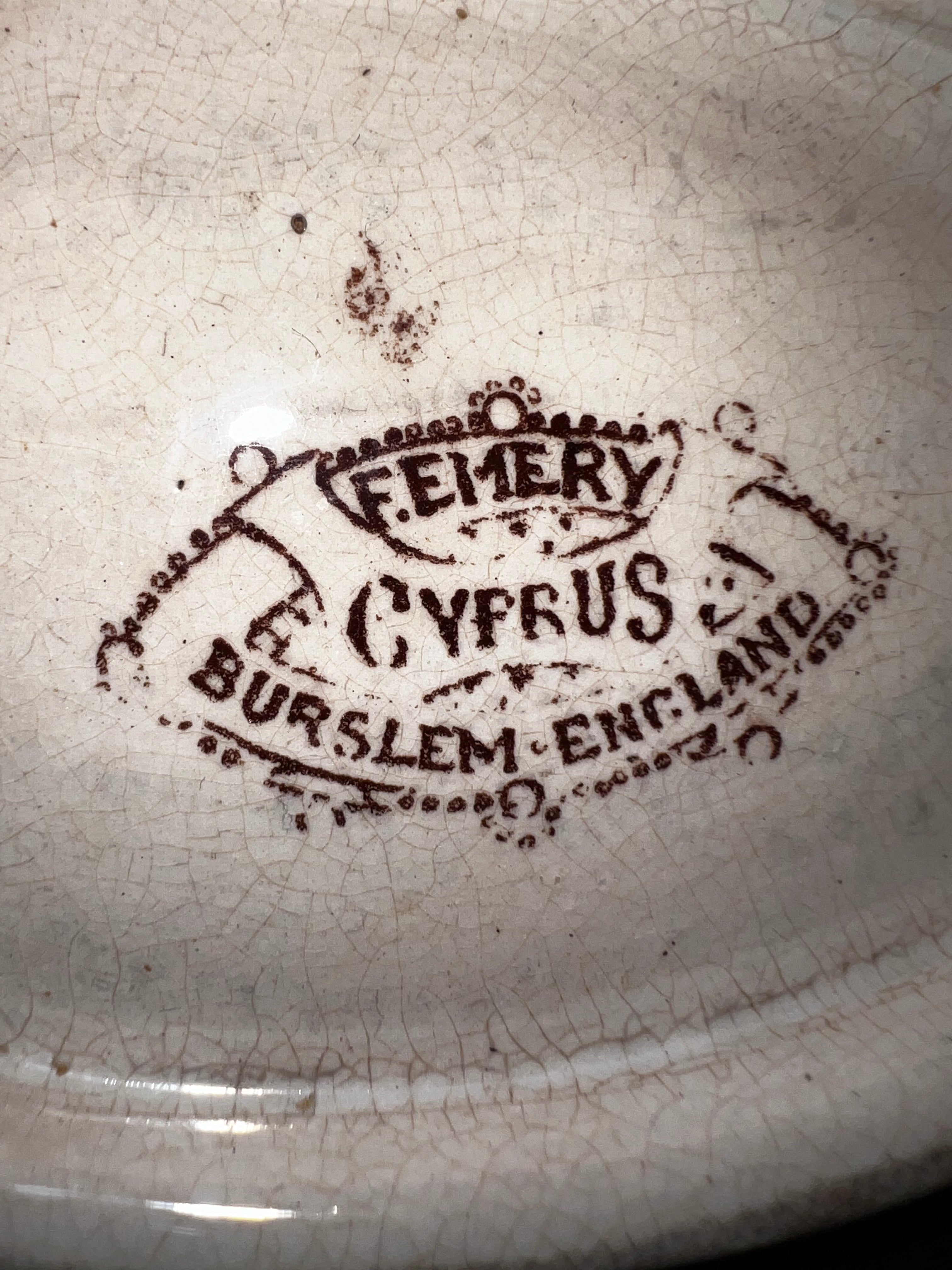Antq. F.J.Fermery Oval Dish